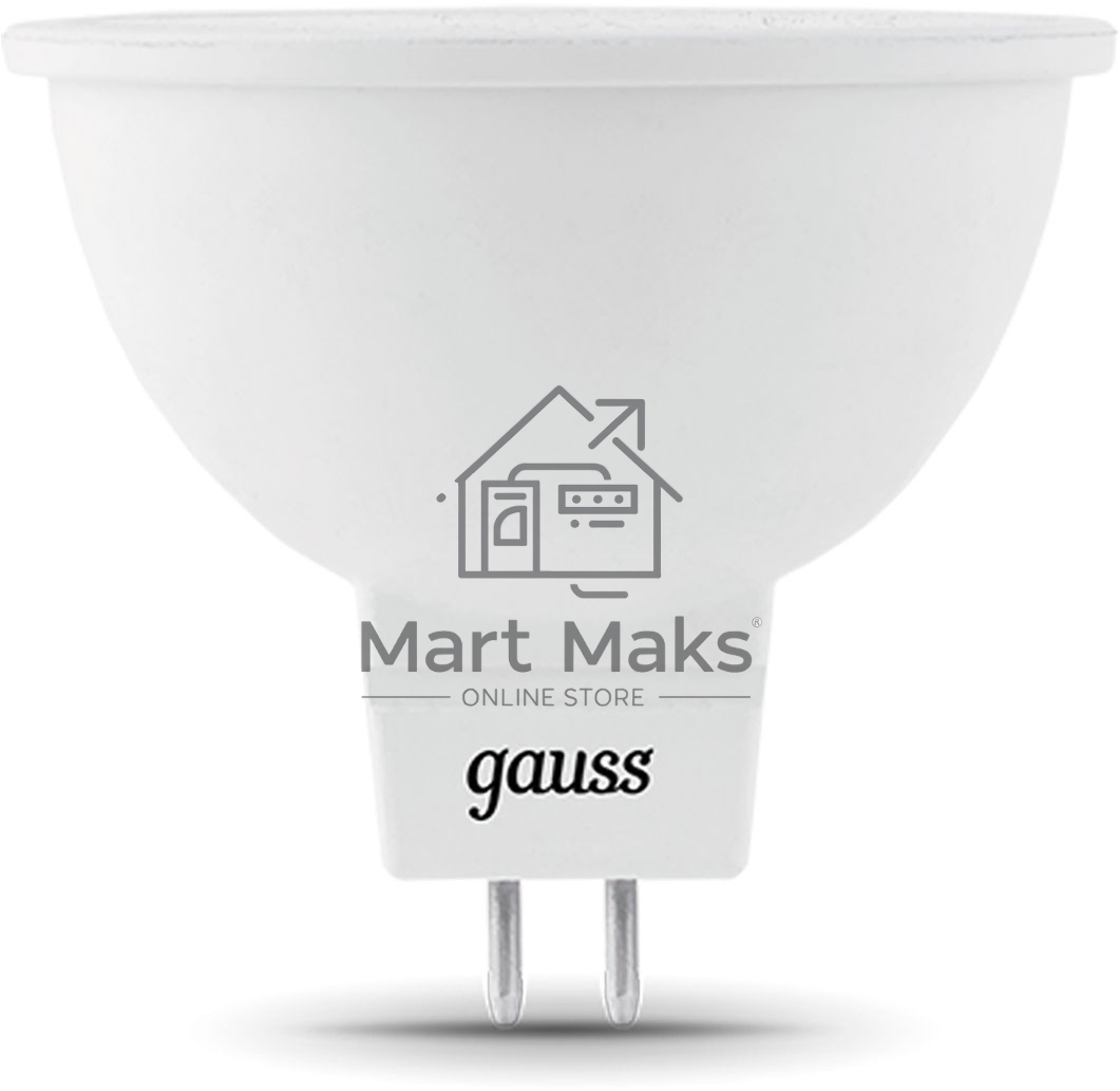 Лампа светодиодная Gauss Black 5Вт цок.:GU5.3 рефлектор 12B 4100K св.свеч.бел.ней. MR16 (упак.:10шт) (201505205)