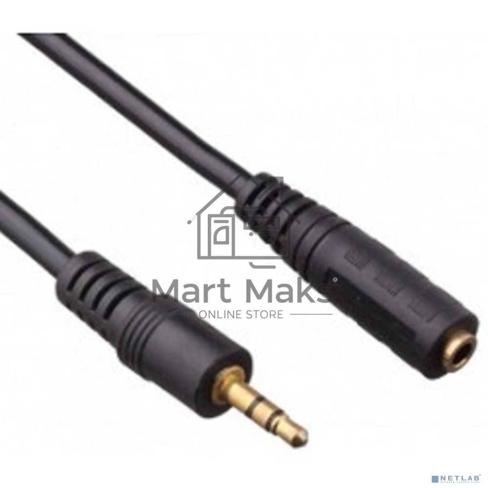 Удлинитель звуковой Exegate (3.5mm Jack M - 3.5mm Jack F) 3.0м позолоченные разъемы
