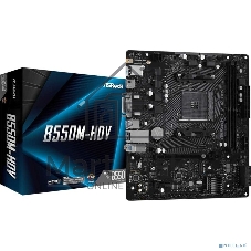 Материнская плата ASRock B550M-HDV, AM4, AMD B550, 2xDDR4, 4xSATA, 1xM.2, 1xPCIe 4.0 x16, 1xDVI-D, 1xHDMI, 1xVGA, 1x 1Gb LAN, 3x3.5 мм, 7.1, mATX