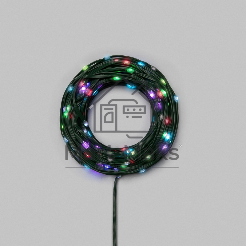 Умная гирлянда Neon-night Роса с крупными каплями 30м 300 LED RGB мягкий зеленый провод IP20 USB