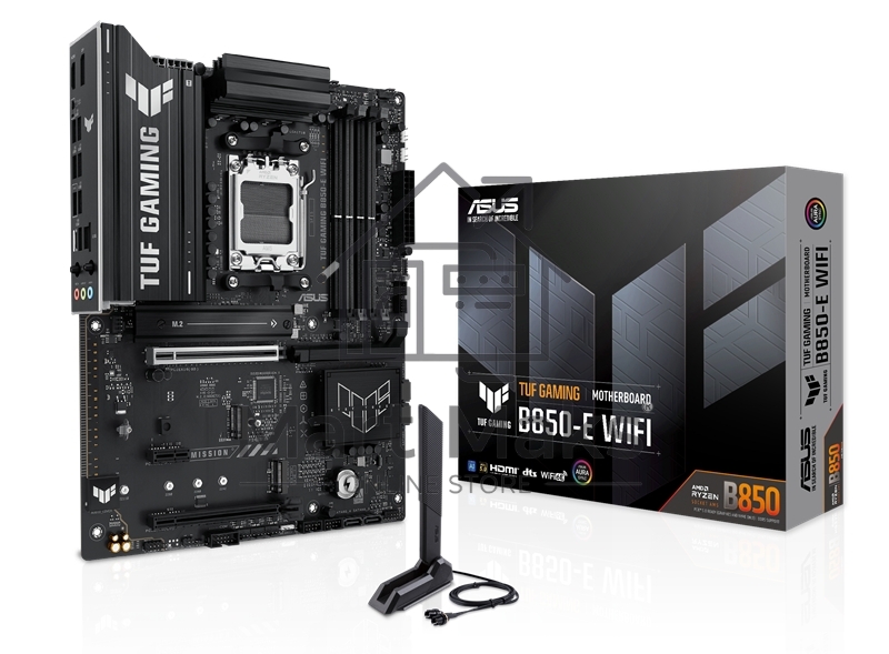 Материнская плата ASUS TUF Gaming B850-E WiFi, AM5, AMD B850, 4xDDR5, 4xSATA, 3xM.2, 1xPCIe 5.0 x16, 1xPCIe 4.0 x16, 1xPCIe x1, 1xDP, 1xHDMI, 2xUSB-C (1x10Gbps, 1x20Gbps), 3xUSB-A 5Gbps, 3xUSB-A 2.0, 1x2.5Gb LAN, Wi-Fi 6E, Bluetooth 5.3, 3x3.5 мм, 7.1, AT