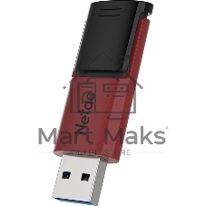 Флешка USB Netac U182 (NT03U182N-064G-32RE), 64Gb, USB 3.0, R/W 70/30, красный/черный