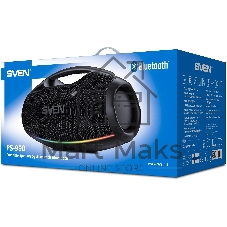 Портативная акустическая система SVEN PS-990, черный, 2.0, 2x90 Вт (RMS), IPx7, TWS, Bluetooth, USB, аккумулятор