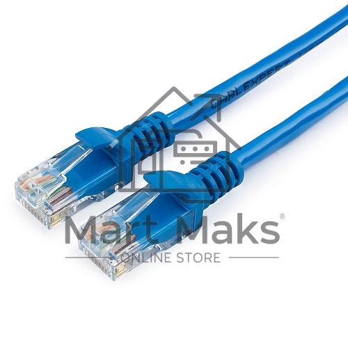 Патч-корд UTP Cablexpert кат.5e, 3м, литой, многожильный (синий)