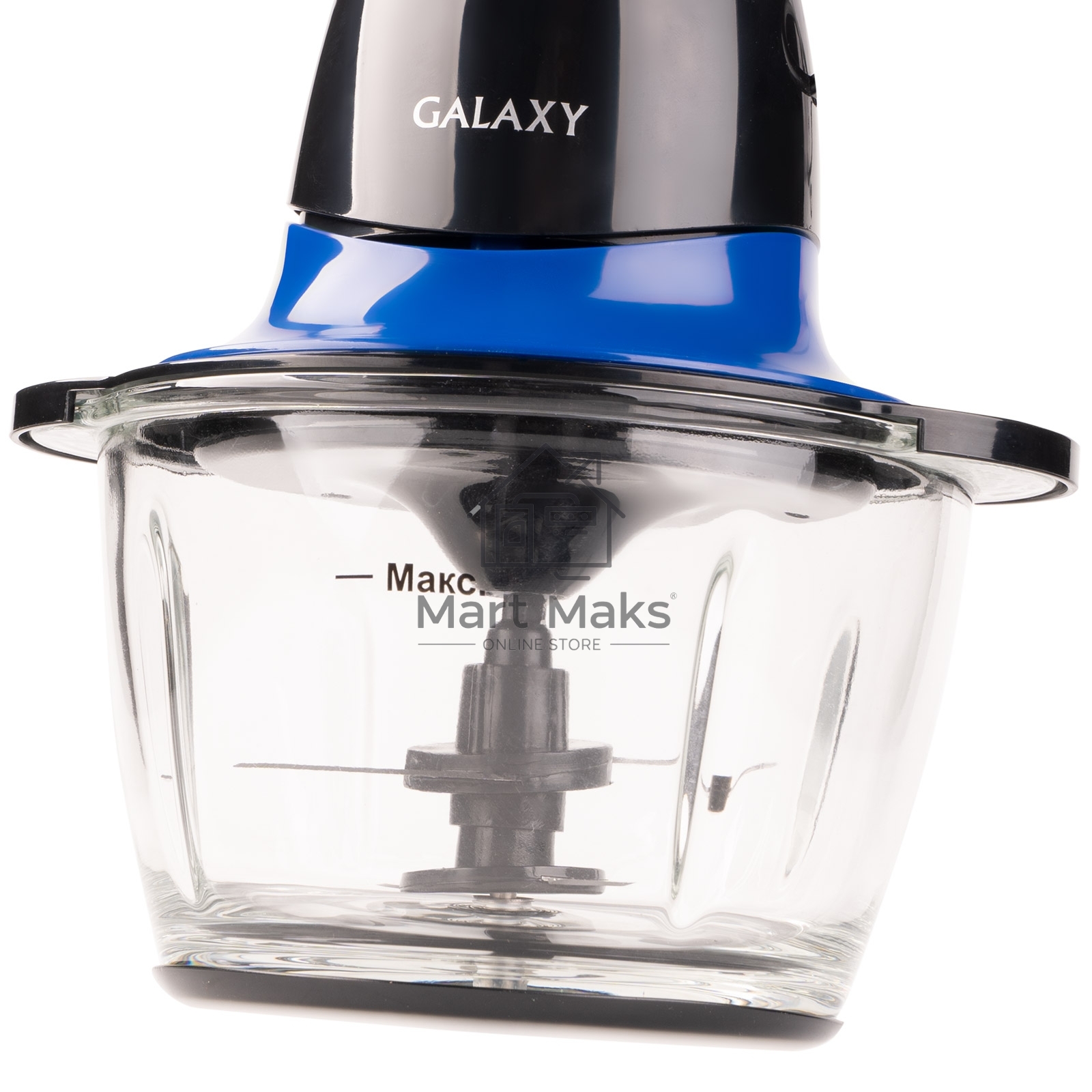Измельчитель электрический Galaxy Line GL 2357, синий, стеклянная чаша 0,75 л, 400 Вт, импульсный режим
