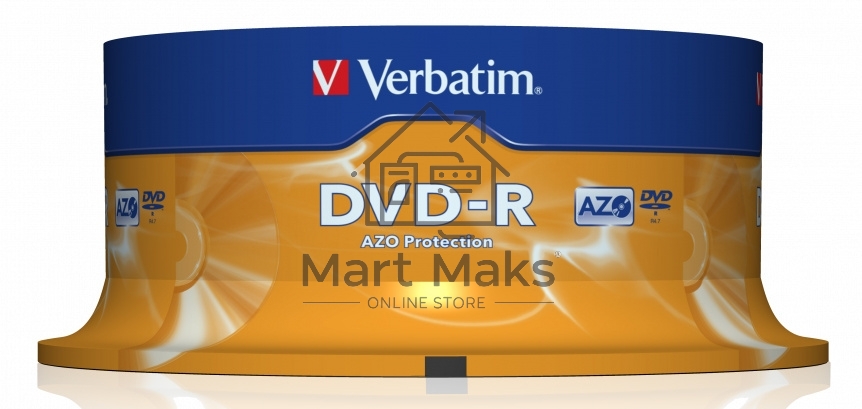 Диск DVD-R Verbatim 4.7Gb 16x Cake Box (25шт) (43522)