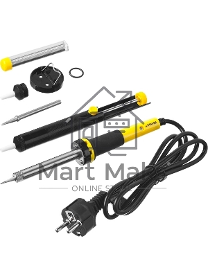 Паяльник STAYER 55313-60-H6  набор 55300 подставка припой жало сменное шприц насадка на жало 60Вт