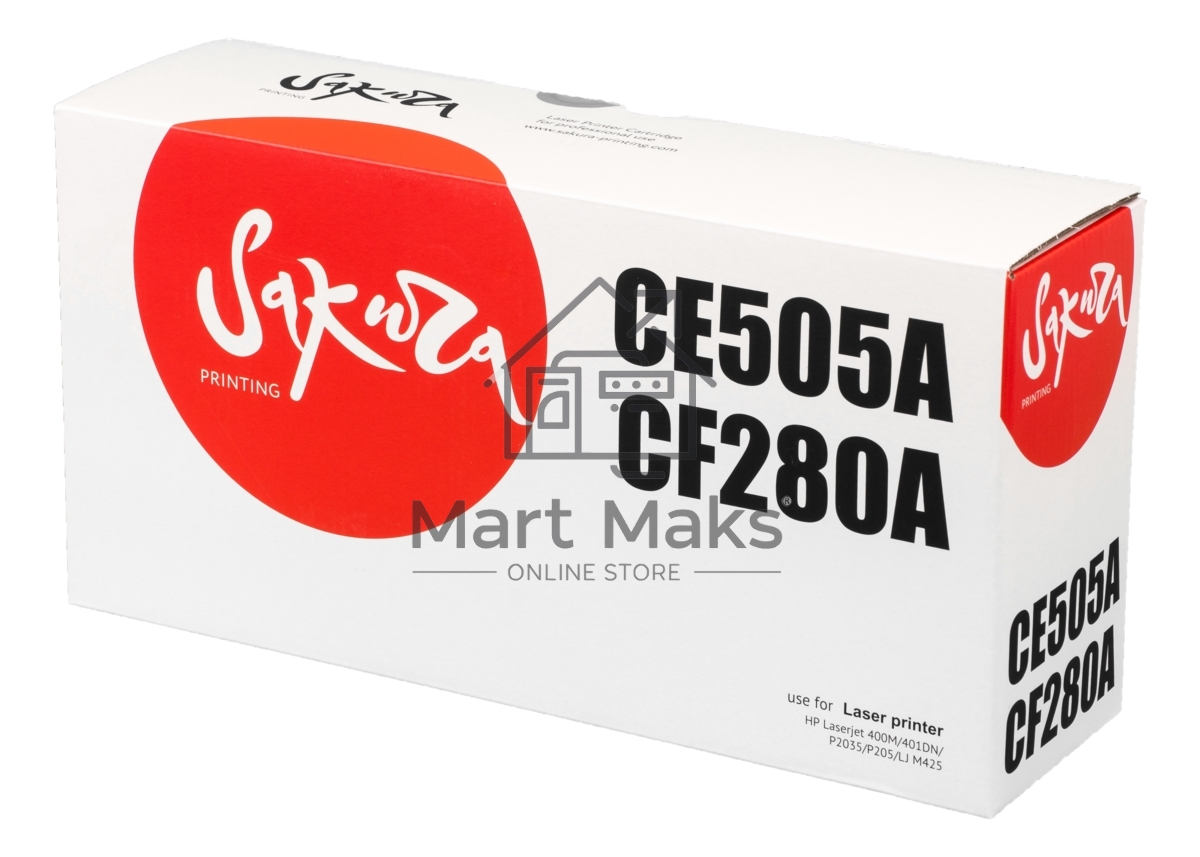 Картридж лазерный Sakura CE505A/CF280A для HP Laserjet 400M/401DN P2035/P205, LJ M425, черный, 2700 к.