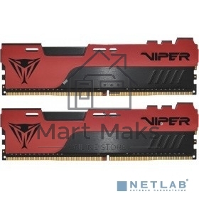 Оперативная память Patriot Viper Elite II, DDR4, 16GB (2x8 GB), 3200 MHz, CL18, DIMM, радиатор, красный, черный