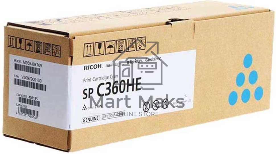 Картридж лазерный Ricoh SP C360HE голубой для SP C360DNw/SP C360SNw/SP C360SFNw/SP C361SFNw 6000 стр