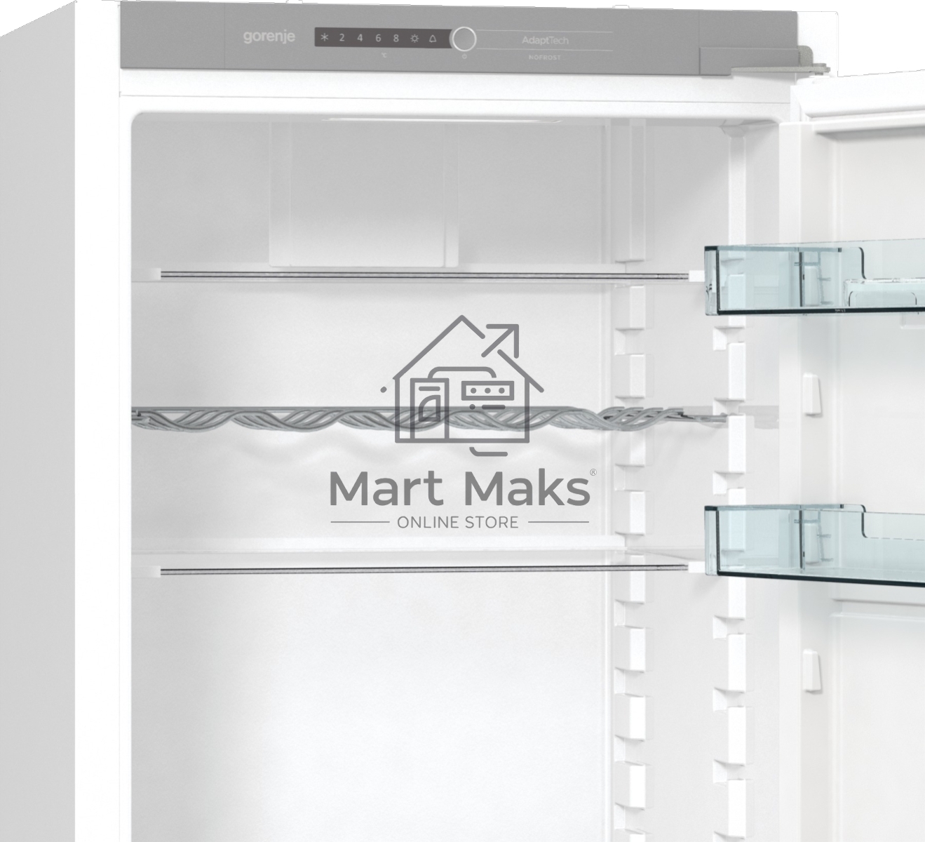 Встраиваемый холодильник Gorenje NRKI418FA0 белый, двухкамерный, 180/68 л., морозилка снизу, No Frost