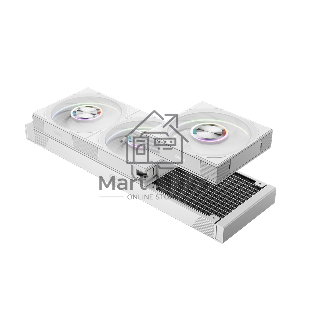 Система охлаждения PCCooler DT360 ARGb Display WH (300W, 360мм, LED temp., белый, ARGb/Fans: 3x120мм, 83.83CFM, 3000RPM/Pump height 62мм, 15dBA, 2600RPM, Rad thickness 27мм/S: 1851, 1700, 1200, 115X, AM5, AM4)