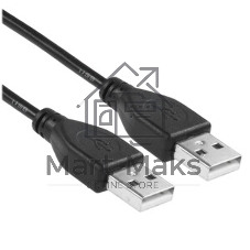 Кабель USB2.0 Cablexpert CC-USB2-AMAM-0.6M, AM/AM, экран, 28/26AWG, медь, Pro, 0.6м, черный, пакет