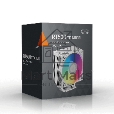 Кулер для процессора PCcooler RT500 TC ARGB, белый, 120 мм, алюминий/медь, 500-2200 об/мин, 34.9 дБ, 4 pin PWM, 240 Вт, высота 152 мм