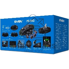 Портативная акустическая система SVEN PS-990, черный, 2.0, 2x90 Вт (RMS), IPx7, TWS, Bluetooth, USB, аккумулятор