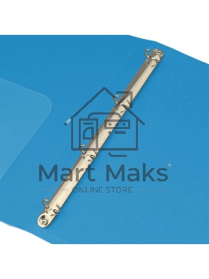 Папка на 4-х кольцах Бюрократ -0827/4RBLU A4, пластик, 0.7мм корешок 27мм, внутренний и торцевой карман, синий