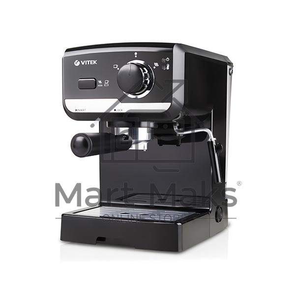 Кофеварка рожковая Vitek VT-1502 черный, исп. кофе - молотый, 1.5 л, 1050 Вт, 15 Бар.