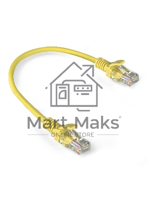 Патч-корд ExeGate EX286374RUS UTP-RJ45-RJ45-5e-0,3M-LSZH-YL, UTP, cat.5e, LSZH, 0.3м, желтый
