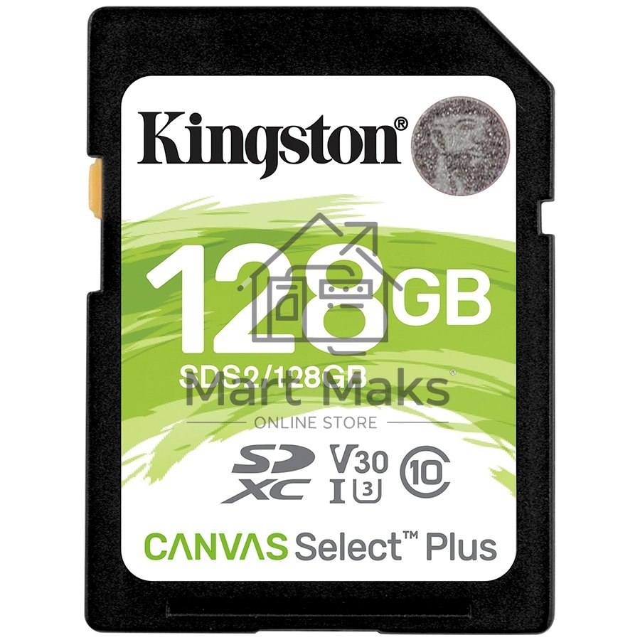 Флеш карта SDHC 128Gb Class10 Kingston <SDS2/128GB>, Canvas Select 100R CL10 UHS-I