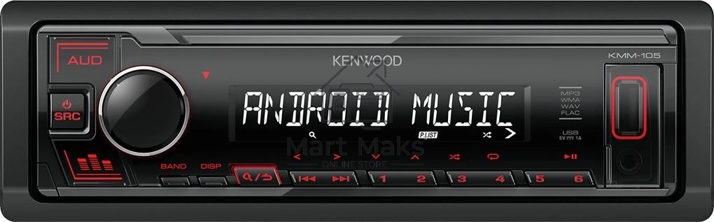 Автомагнитола Kenwood KMM-105 1DIN 4x50Вт AUX 1