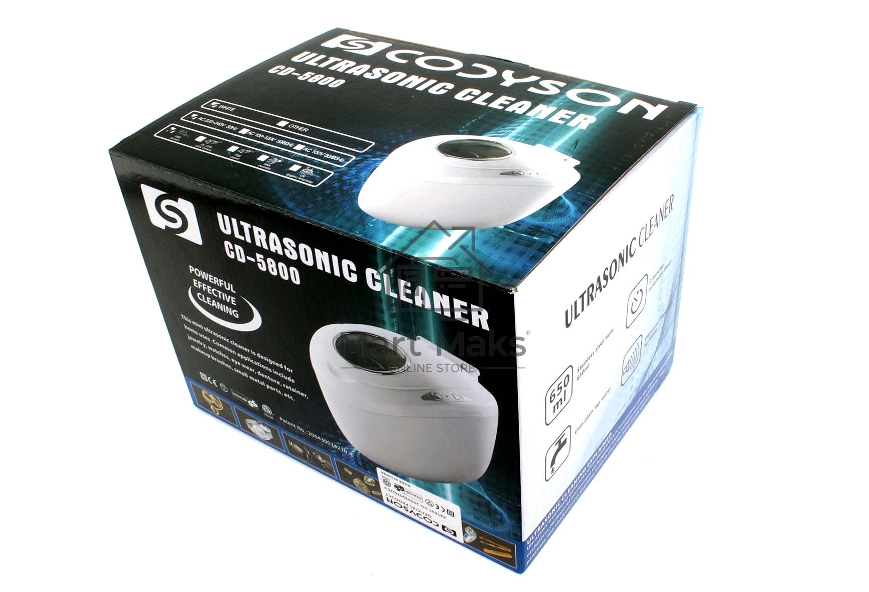 Ультразвуковая ванна Codyson CD-5800 белый, 0.6 л, 50 Вт