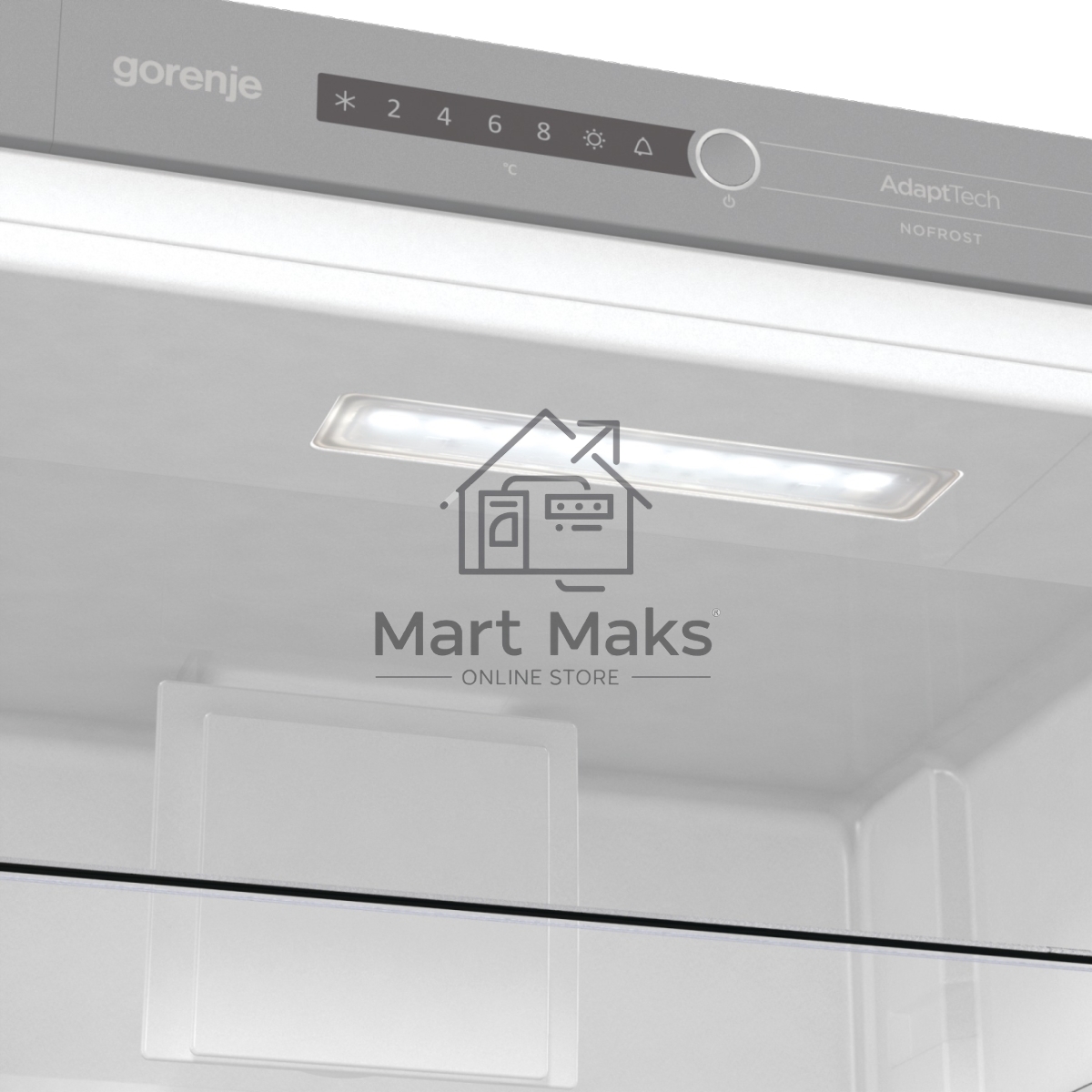 Встраиваемый холодильник Gorenje NRKI418FA0 белый, двухкамерный, 180/68 л., морозилка снизу, No Frost