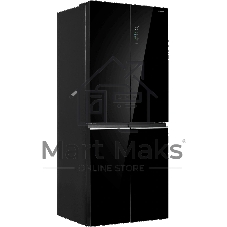 Холодильник Maunfeld MFF192NFB01 Inverter черный стекло трехкамерный 334/184л морозилка снизу, No Frost, Side by Side