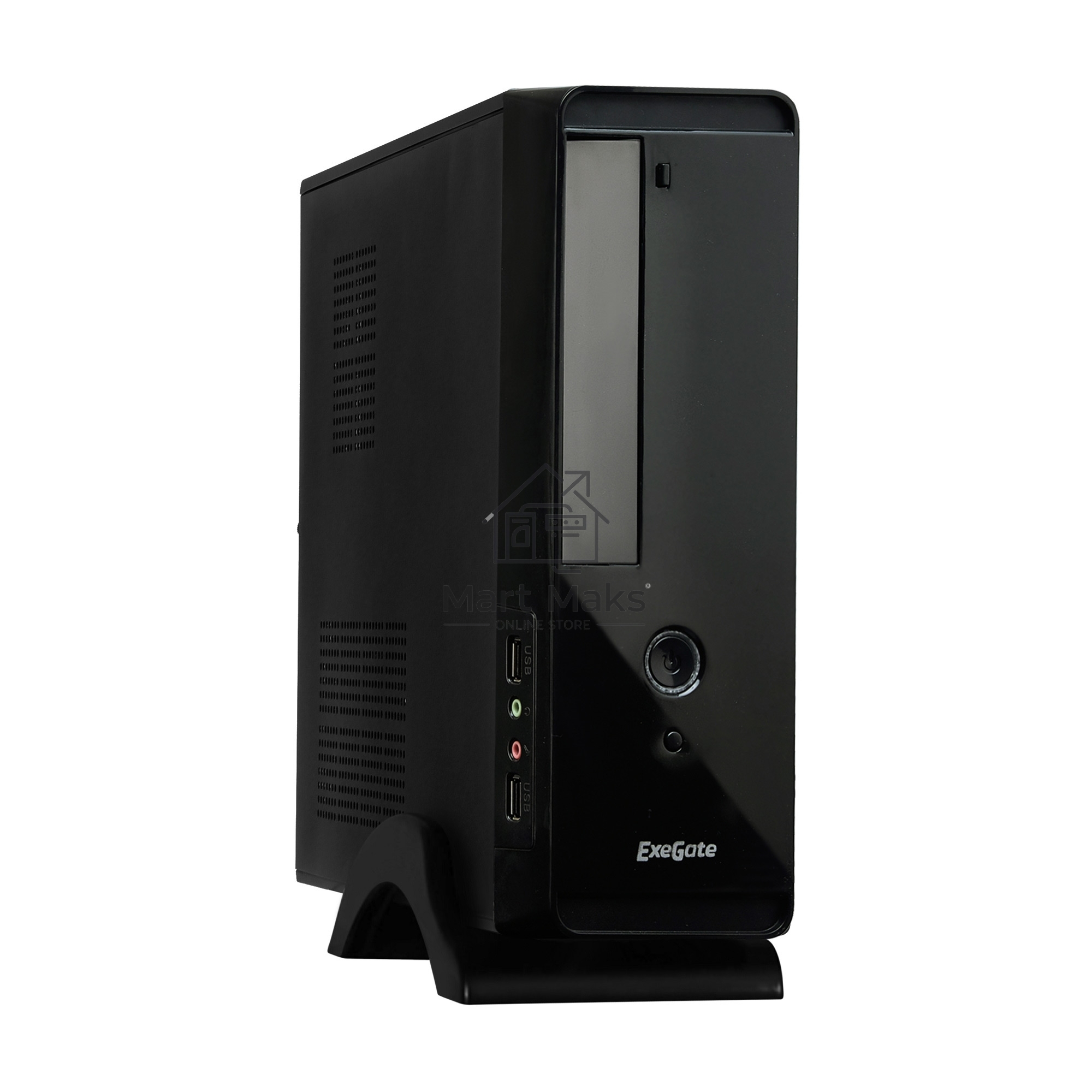 Компьютерный корпус MiniITX Exegate MI-209 Black, miniITX/mATX, <M300, 80mm>, 2*USB, Audio