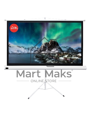 Экран 221x124.5см TriScreen 16:9 напольный рулонный белый100' Matt White (MW), серый корпус