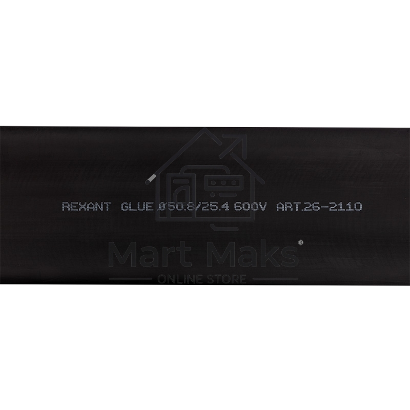 Термоусаживаемая трубка Rexant двухстенная клеевая 50,8/25,4 мм черная (уп. 2 шт. по 1 м.)