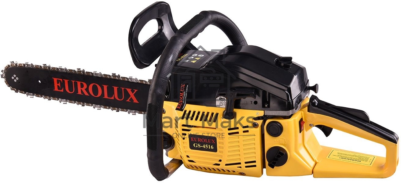 Бензопила EUROLUX GS-45161800Вт (2.45л.с.) 45см3 бак 0.55л шина 40см шаг цепи 1.5'' 72звена