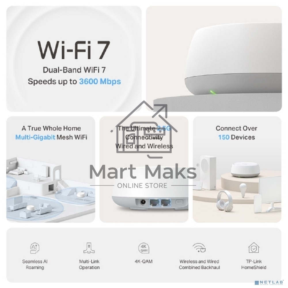 Домашняя Mesh Wi-Fi система TP-Link Deco BE25(3-pack)