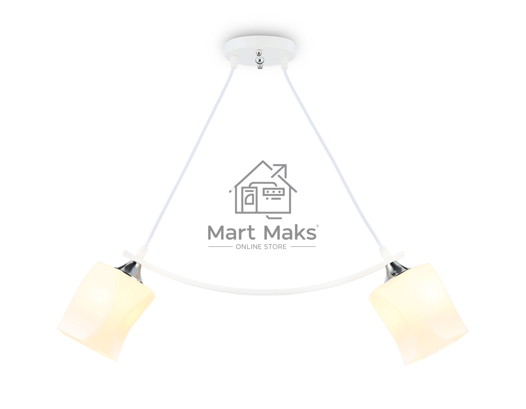 Светильник Ambrella light TR303154/2 WH/CH/FR белый/хром/белый матовый E27/2 max 40W 640*115*410