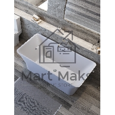 Ванна отдельностоящая акриловая BAU Pure 1700x750 белая, в комплекте со сливом-переливом