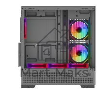 Корпус ПК без блока питания Case SAMA V43 Black, Midi-Tower, TG, 6x120mm ARGB, 2xUSB 3.0 + 1xUSB 3.2 Type-C, ATX, mATX, mITX Black