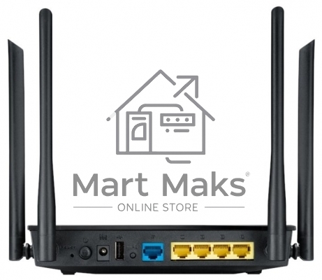 Маршрутизатор беспроводной Asus RT-AC1200 10/100BASE-TX черный (Dual Band)