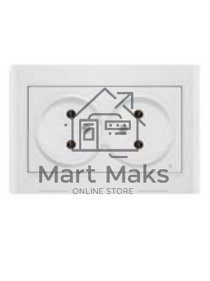 Розетка 2-м СП Бриллиант 16А IP20 без заземл. бел. Universal 7947519