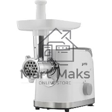Мясорубка электрическая Gorenje MG1802SJW белый, 1800 Вт, 2.1 кг/мин, реверс, защита от перегрузки, насадки - 4