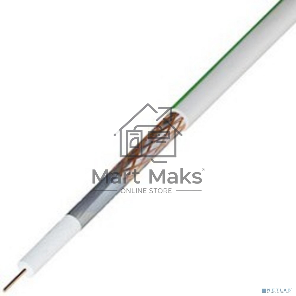 Кабель коаксиальный Rexant SAT 703 B, Cu/Al/Cu, 75%, 75 Ом, бухта 100 м, белый