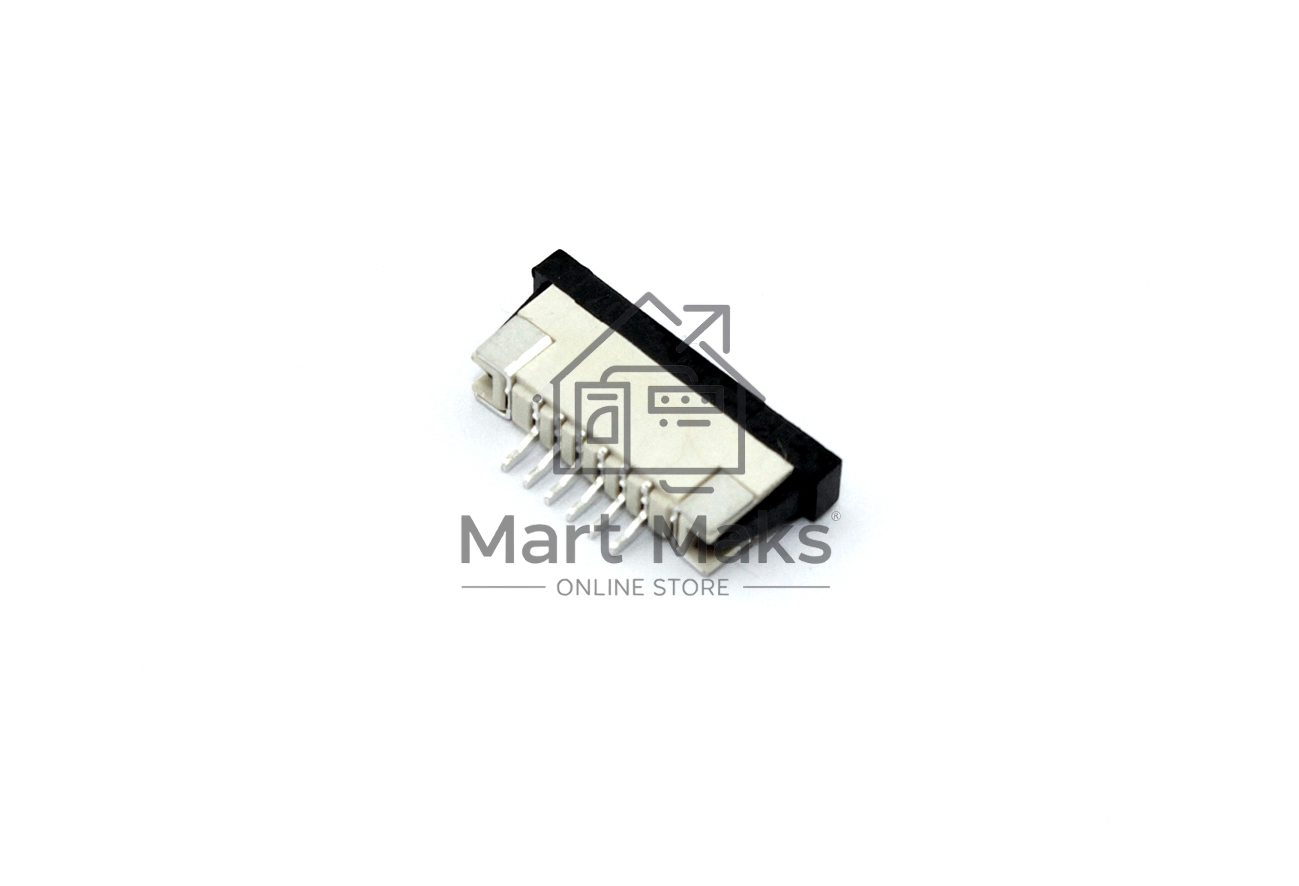 Разъем FPC Half Coverage Bottom Contact 1.0K-BX-6PWB 6 pin высота 2мм шаг 1мм