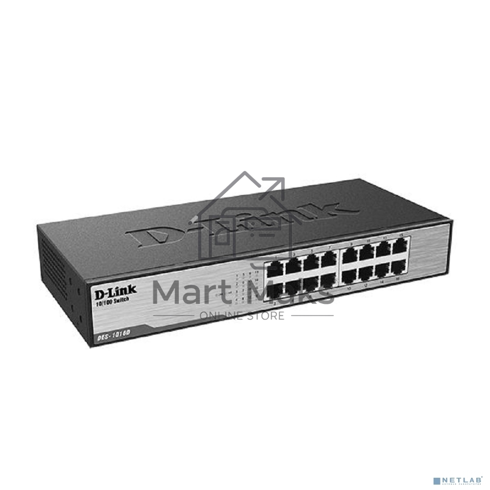 Неуправляемый коммутатор D-Link DES-1016D/I1A с 16 портами 10/100Base-TX