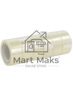 Клейкая лента упаковочная Silwerhof Eco прозрачная, ширина 48мм, длина 40м 38мкм полипропилен спайка (упаковка: 6шт)