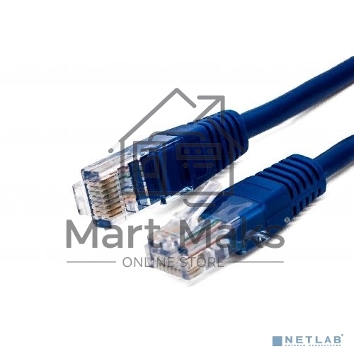 Кабель патч-корд, Filum FL-U5-2M-BL U/UTP 5e cat. 2м, 26AWG(7x0.16 мм), омедненный алюминий (CCA), PVC, синий