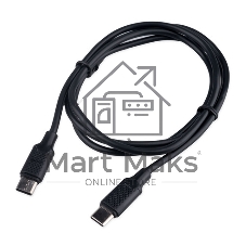 Кабель USB2.0 Cablexpert CC-USB2-CMCM-60-1M, Type-C/Type-C, 3A, 60Вт, PD/QC3.0, медь, 1м, черный, пакет