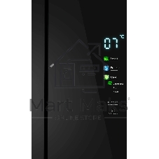 Холодильник Maunfeld MFF192NFB01 Inverter черный стекло трехкамерный 334/184л морозилка снизу, No Frost, Side by Side