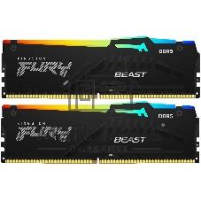 Оперативная память Kingston Fury Beast, DDR5, 16GB (2x8GB), 6000MHz, CL30, DIMM, с радиаторами, RGB, черный