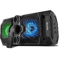 Мобильные колонки SVEN PS-655 2.0 черные (2x25W, mini Jack, USB Type-C, USB flash, Bluetooth, FM, micro SD, ПДУ, LED экран, 4400 мA, RGB подсветка)