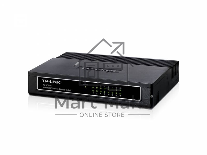 Коммутатор TP-Link SMB TL-SF1016D Коммутатор 16-port 10/100M Desktop Switch, 16 10/100M RJ45 ports, Plastic case
