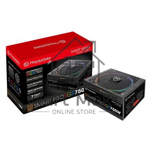 Блок питания Thermaltake Smart Pro RGB (PS-SPR-0750FPCBEU-R), 750Вт, 80 PLUS Bronze, 140мм, модульный, черный