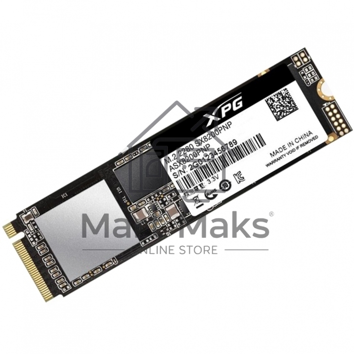 Накопитель SSD XPG SX8200 Pro, 512 ГБ, PCIe 3.0 x4, M.2 2280, NVMe, R/W 3350/2350, с радиатором